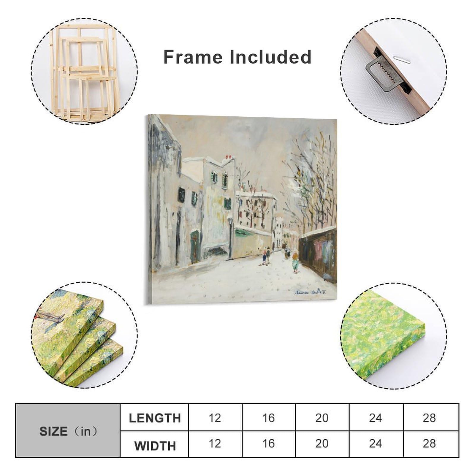 ユトリロ、サンヴァンサン通り、希少画集より、 新品高級額装付 ユトリロ、サンバンサン通り、希少画集画、高級額装付